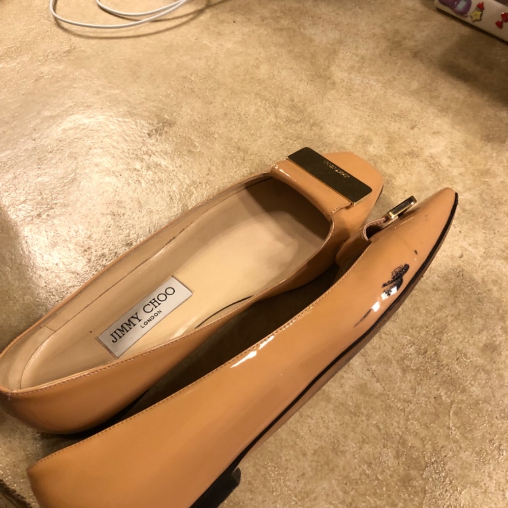 Jimmy Choo Flat Pumps In Neutral Color. Gently Worn. Gem